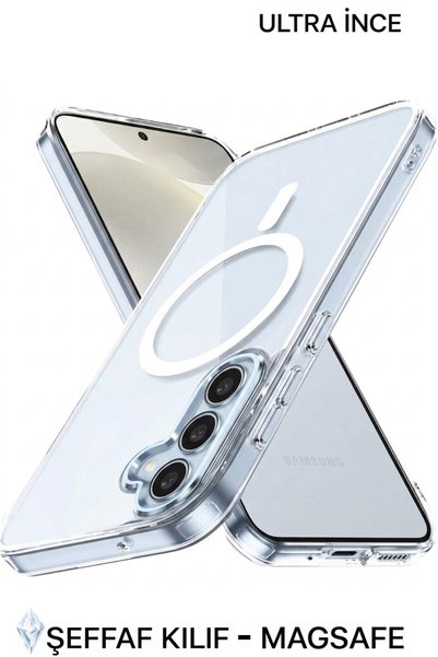 Tech&bello accessories Samsung A57 Compatible Transparent Case Magsafe Ultra Thin Protective Cover with Camera Protrusion