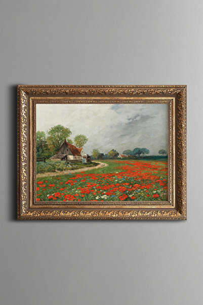 epiqart Poppy Field - Vintage Patterned Painting - Thick Model