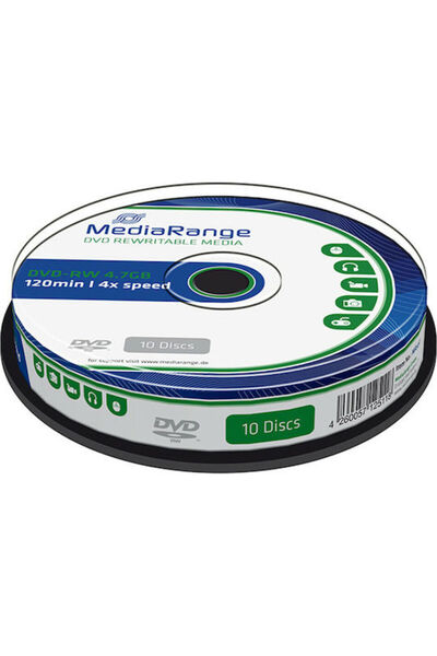 MediaRange Επανεγγράψιμο DVD-RW 4x 4.7GB Κουτί 10 τεμαχίων Κωδικός: MR450