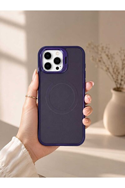 Case I PHONE 15 PRO MAX Mor Standlı Kılıf