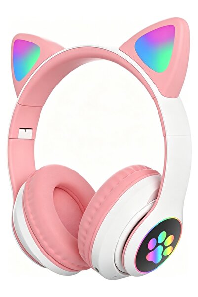 Kijarda LED Cat Ear Bluetooth Headphones, Wireless Over-Ear Kids Headset with...