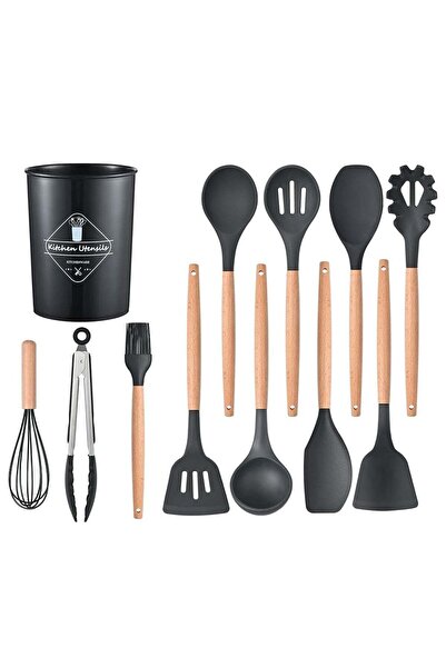 Generic 12Pcs Silicone Spatula Set Silicone Cooking Utensil Set Wooden Handle...