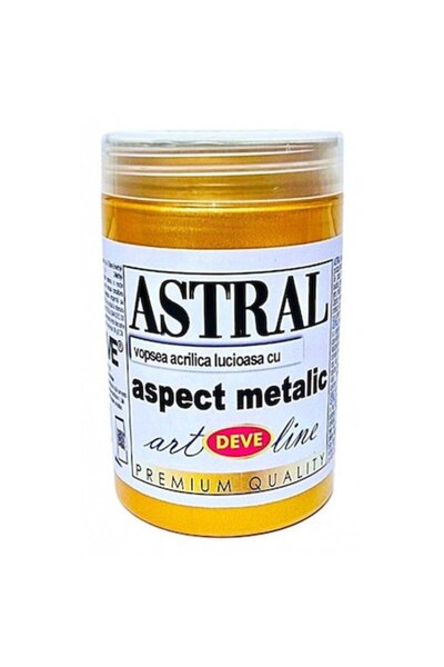 Deve Vopsea decorativă metalizată ASTRAL, DEVE, EGYPT 200ml, Auriu bogat, pen...