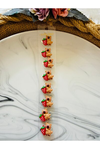 Yeşim Aksesuar Teddy Bear Hair Earrings - Hair Rings Set of 8