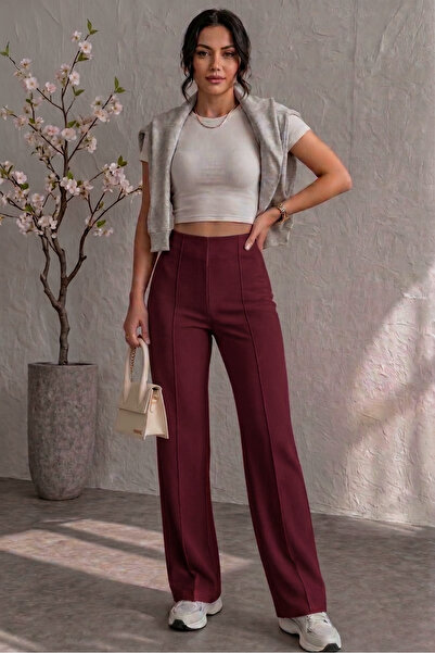 Paws & Pixels Women's High Waist Palazzo Pants - Lycra Strengthening Crepe Fa...