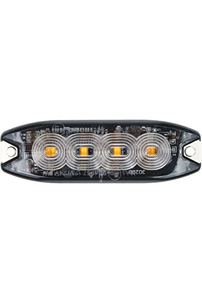 AMIO Φωτομπάρα LED Αυτοκινήτου 12 / 24V Αδιάβροχη 9 εκ. με Πορτοκαλί Φωτισμό ...