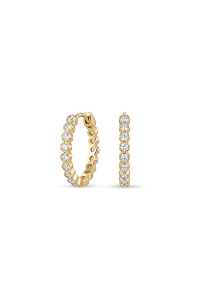 Charmist Steel Zircon Hoop Tennis Earrings