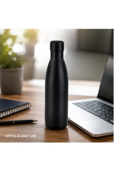 HXD Zoomlion Double Wall Thermal Vacuum Flask Insulated Stainless Steel Sports Water Bottle – Leak-Proof, Reusable (Black)