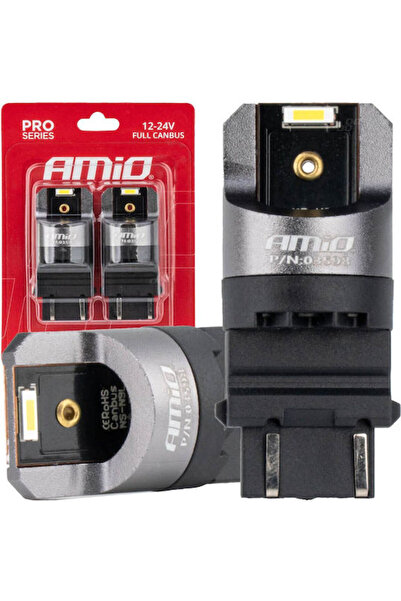 AMIO Λάμπες Αυτοκινήτου P27/7W Canbus LED 6000K Ψυχρό Λευκό 12-24V 2 τεμάχια