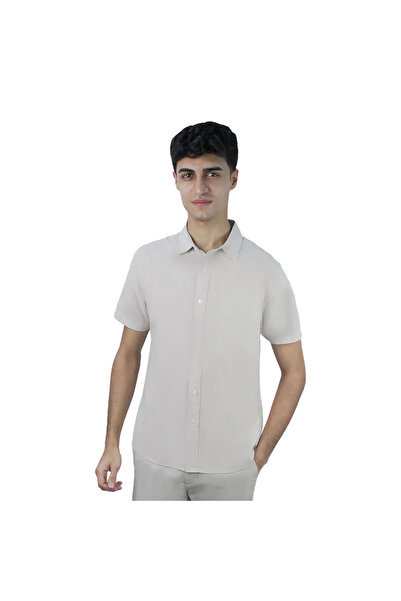 Giordano Men Slim Linen Blend Short Sleeve Shirt