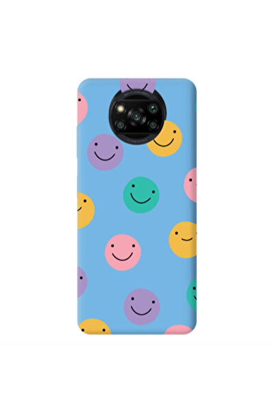 Other Xiaomi Poco X3 /X3 Pro Colorful smiles Blue Colored Silicone TPU Θήκη