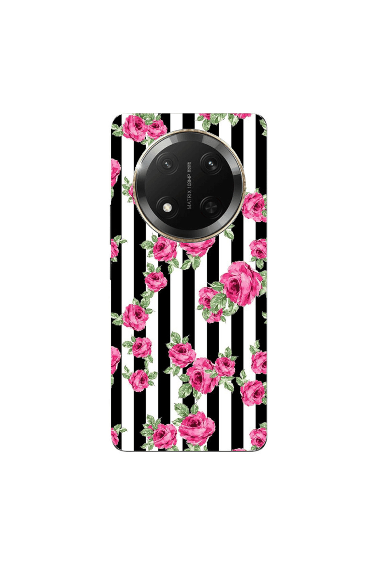Other Honor Magic 7 Lite Roses and black line Transparent Silicone TPU Θήκη