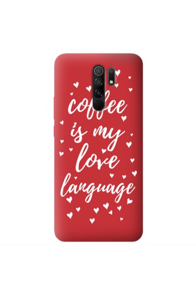 Other Xiaomi Redmi 9 Coffe is my love language Red Colored Silicone TPU Θήκη