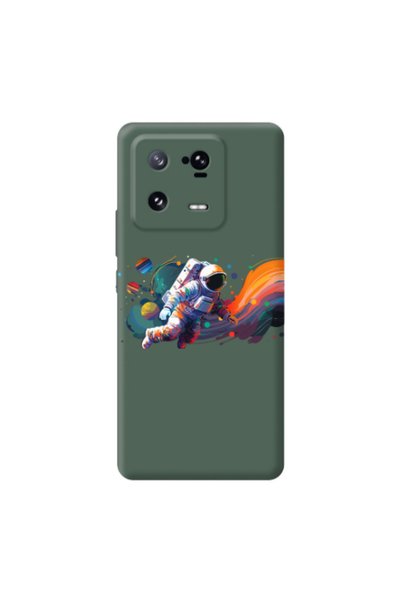 Other Xiaomi 13 Pro Rainbow Space Dark Green Colored Silicone TPU Θήκη