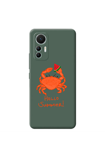 Other Xiaomi Mi 12 Lite Hello Summer! Dark Green Colored Silicone TPU Θήκη