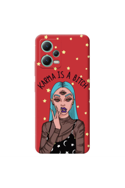 Other Xiaomi Redmi Note 12 Pro 5G Karma is a bitch Red Colored Silicone TPU Θήκη