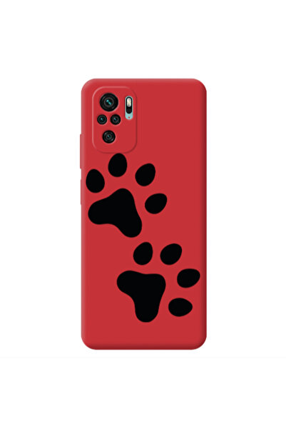 Other Xiaomi Redmi Note 10S Paws Red Colored Silicone TPU Θήκη