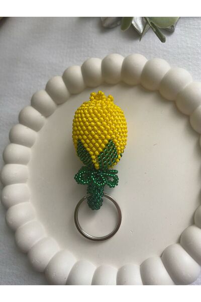Handmade KUM BONCUK EL İŞİ LİMON ANAHTARLIK