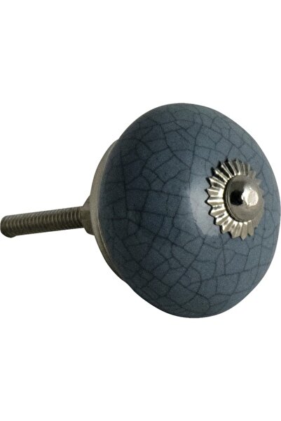 OEM Buton pentru mobilă Ø40mm, porțelan albastru/crom