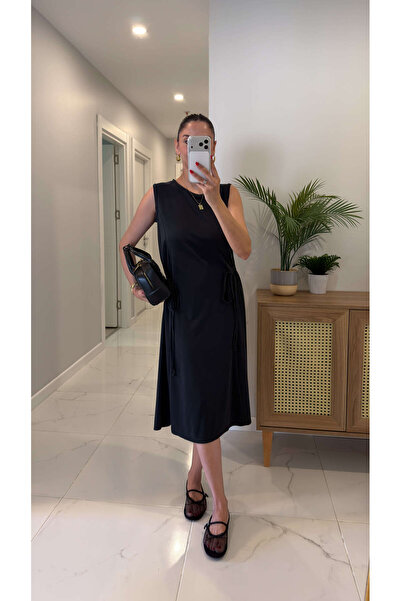BİRCANÇİL Tonez Black Sleeveless Modal Dress