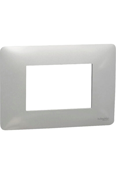 OEM Ramă aparataje Schneider Unica Studio 3 module, plastic nuanță aluminiu