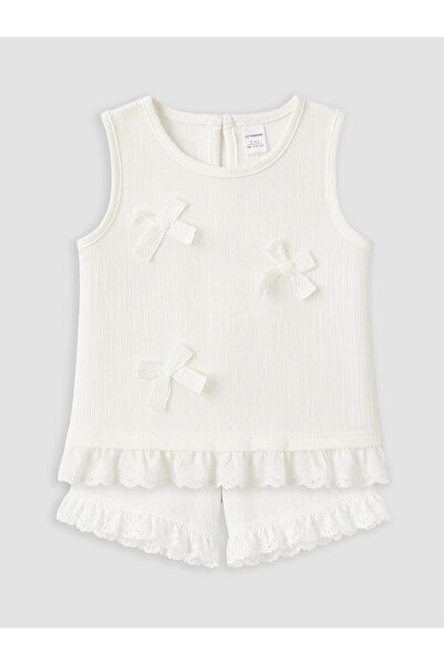 LC Waikiki Vizyon New Season Ribbon Detailed Baby Girl Set