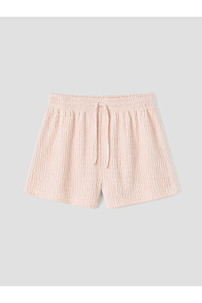 LC Waikiki Peak New Season Elastic Waist Textured Women's Shorts