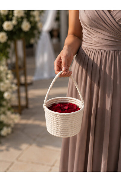 ÖRGÜM Wedding Basket Wedding Favor Basket Guest Candy Basket