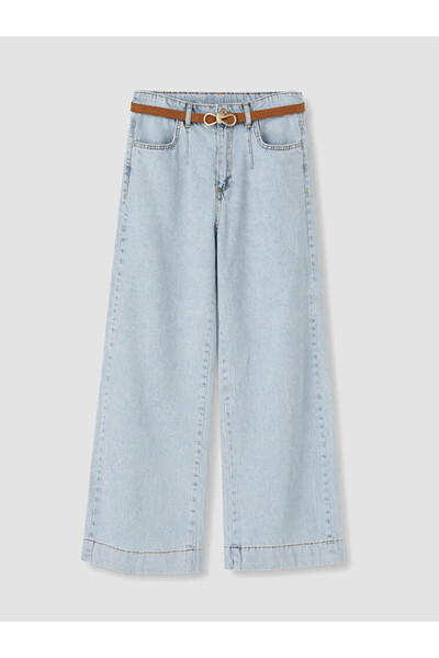 LC Waikiki Lcw Kids Blue Wideleg Girls' Jean Capri