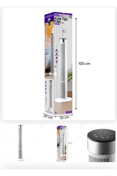 DIGERUI Kule Tipi Vantilatör Auhma ACFN08 45W Uzaktan Kumandalı Dokunmatik Ek...