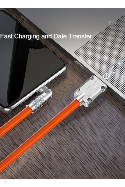 Generic USB to Type-C Fast Charging Cable 120W with 180 Degree Rotating Right...