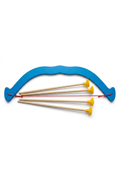 LimArt Set arc de jucarie din lemn pentru copii, include 3 sageti cu ventuza,...