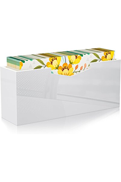 Slasa Acrylic Wall Mount Tissue Box Holder 2 Pcs Black 14x14x14.5 cm Shelf Set