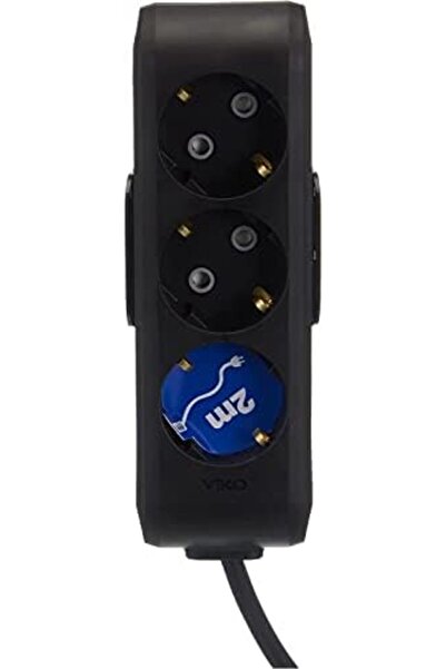 Yıldızan Msa Shop Multi-Let 3-Outlet Grounded Cable Socket 2m Black Socket 93...