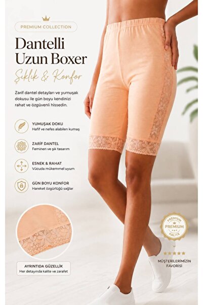 twenty ipek Women's Lace Striped Short Leggings Long Boxer