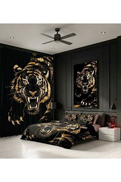 Elmas Dizayn 240*280 cm Double Wing 2 Pieces Background Curtain and 240*260 c...