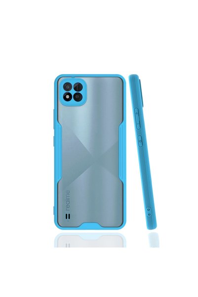 Generic Brand غلاف هاتف Realme C11 2021 مصنوع من السيليكون البلاتيني - أزرق