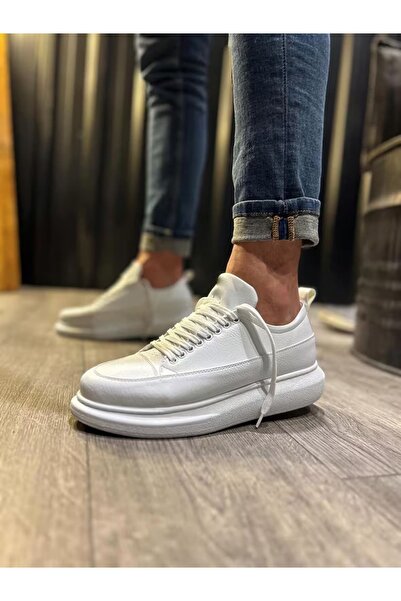 Zapatos حذاء رياضي كاجوال للرجال من KN914 Drake مصنوع من الجلد باللون الأبيض CBT
