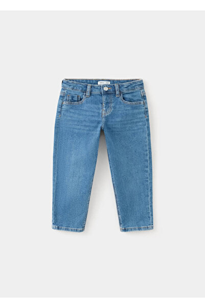 MANGO Baby Düz kesimli pamuklu jean pantolon