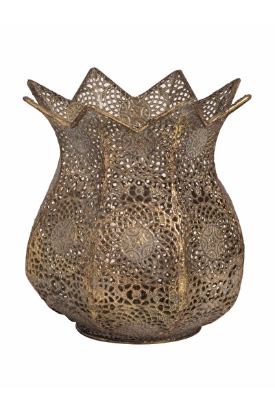 Paşabahçe Lotus Metal Mumluk, Dekoratif Yapay Buket, Şık Tasarım, Salon ve Of...