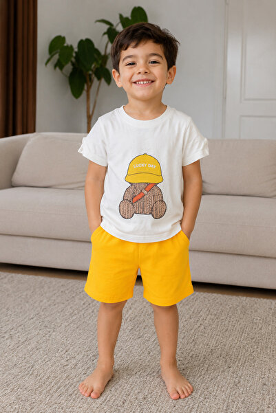 Yalçınoğlu Kids Boy's Printed Combed Cotton Shorts Set 3-5 Years I Cotton Com...