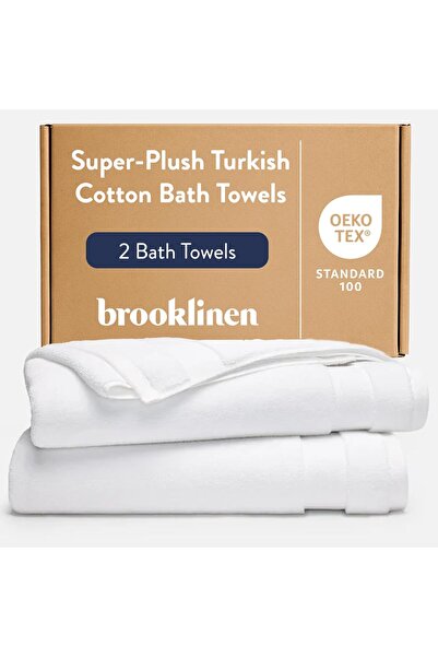 Generic Brooklinen Super-Plush Towels - Set of 2, White, 100% Cotton|Best Lux...