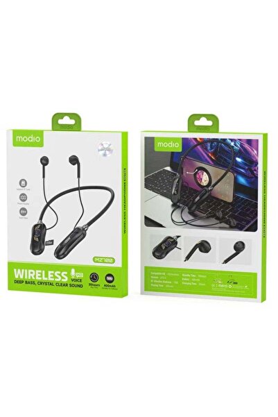Modio MZ700 Wireless Neckband Earphones with 35-Hour Playback, Deep Bass, TF ...
