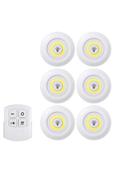 ELTRAZONE 1W COB LED Puck Light 6 Pack with Remote, Dimmable, Touch Sensor, B...