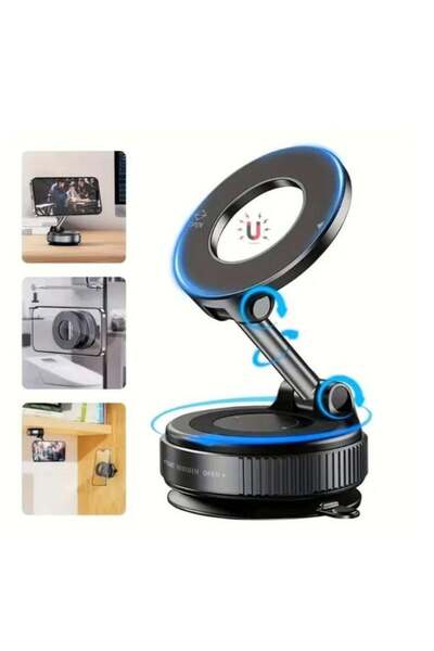 ELTRAZONE Magnetic Car Phone Holder with Vacuum Suction – 360° Rotating Unive...