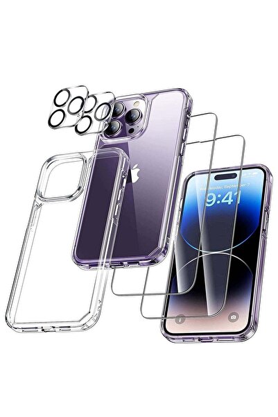 ELTRAZONE 6-in-1 iPhone 14 Pro Max Case with Lens & Screen Protectors, Clear ...