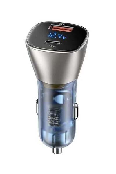 ELTRAZONE Fast Car Charger 45W with Dual Ports & Digital LED Display Smart. Q...