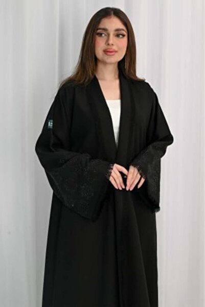 Lavin Crepe Abaya with Embellishments on the Sleeves