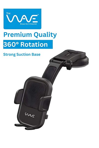 Wave حامل هاتف السيارة، 360 درجة °   دوران مع كأس شفط