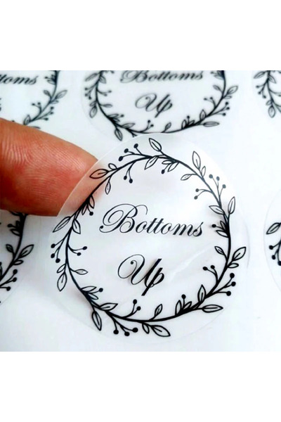 Şeffaf Etiket 140 Adet 3cm Sticker Nikah Süsü Etiketi